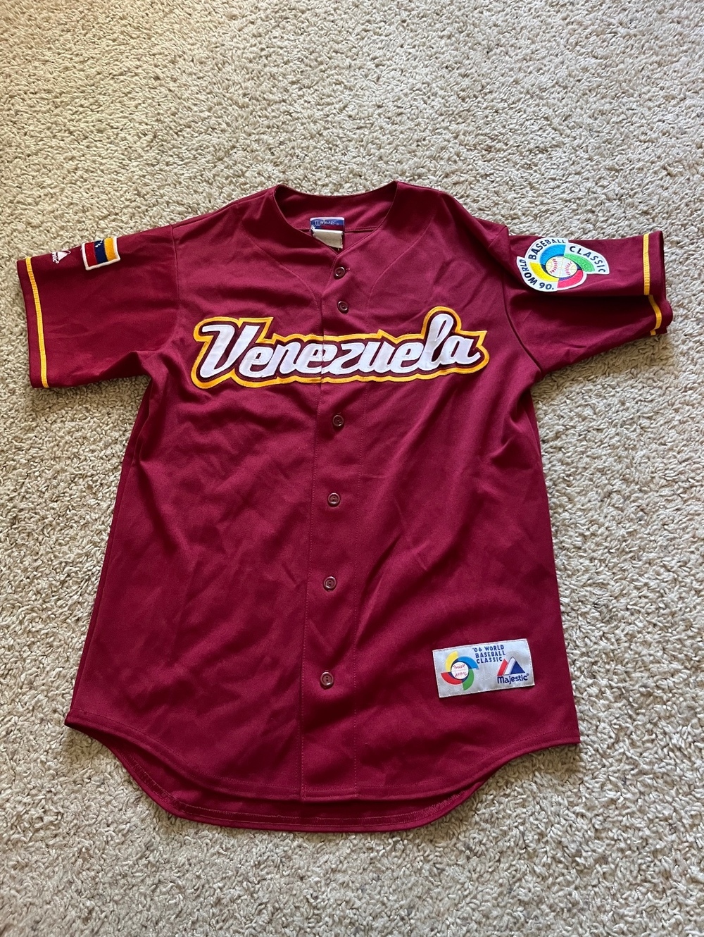 Majestic VTG 2006 World Baseball Classic Venezuela Jersey Maroon